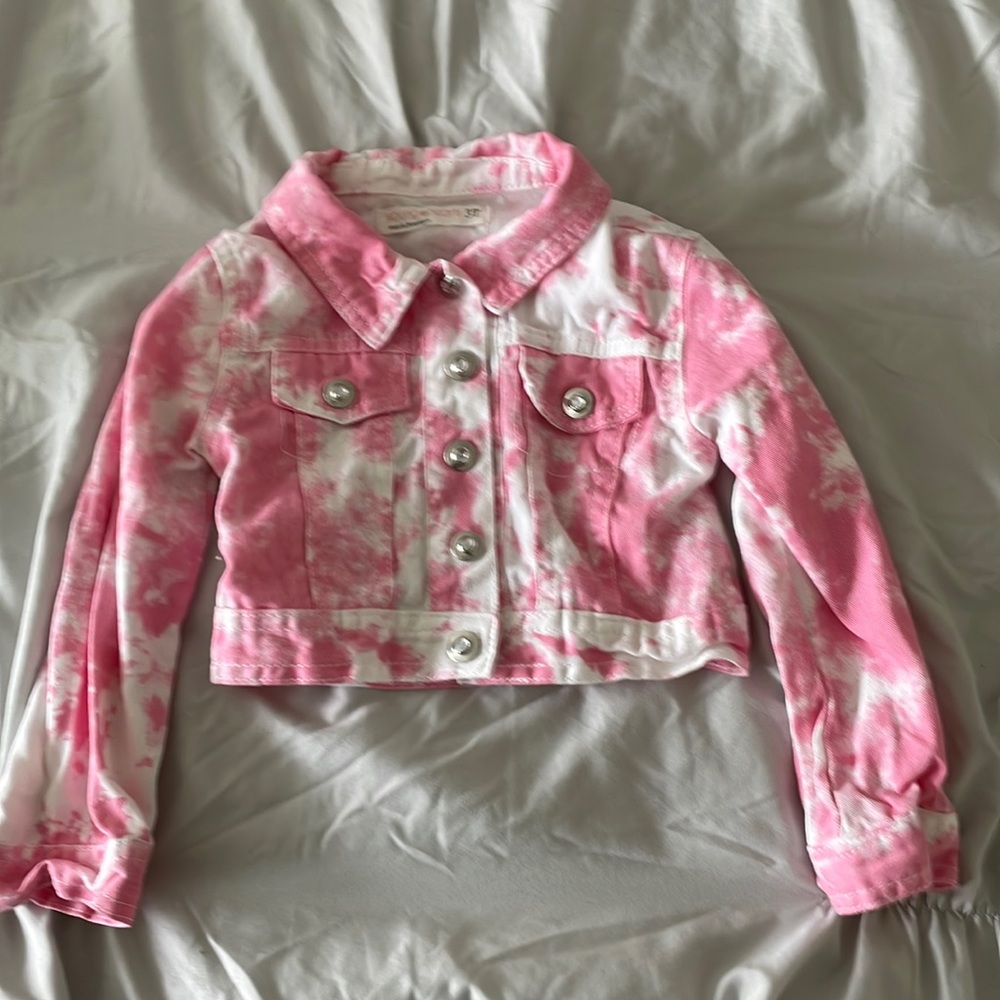3T Pink and White Jean Jacket